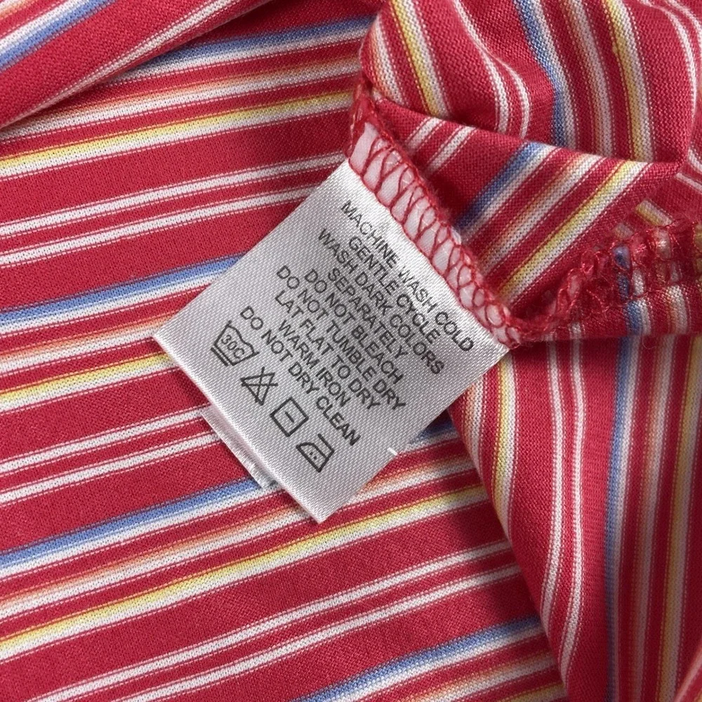 Bobby Jones Polo Shirt Mens XL Red Striped Short Sleeve Golf Cotton Classic Logo